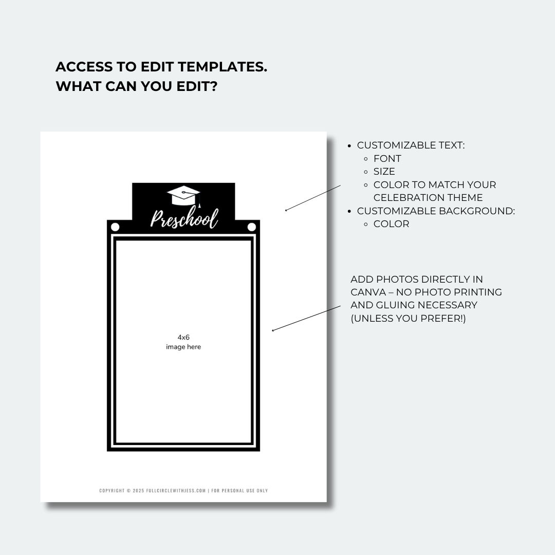 Customizable photo graduation banner printable pdf