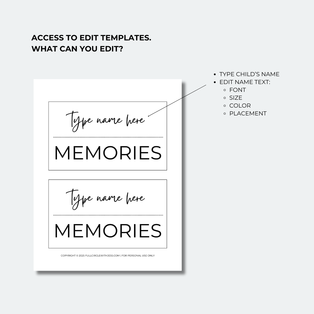 keepsake labels printable