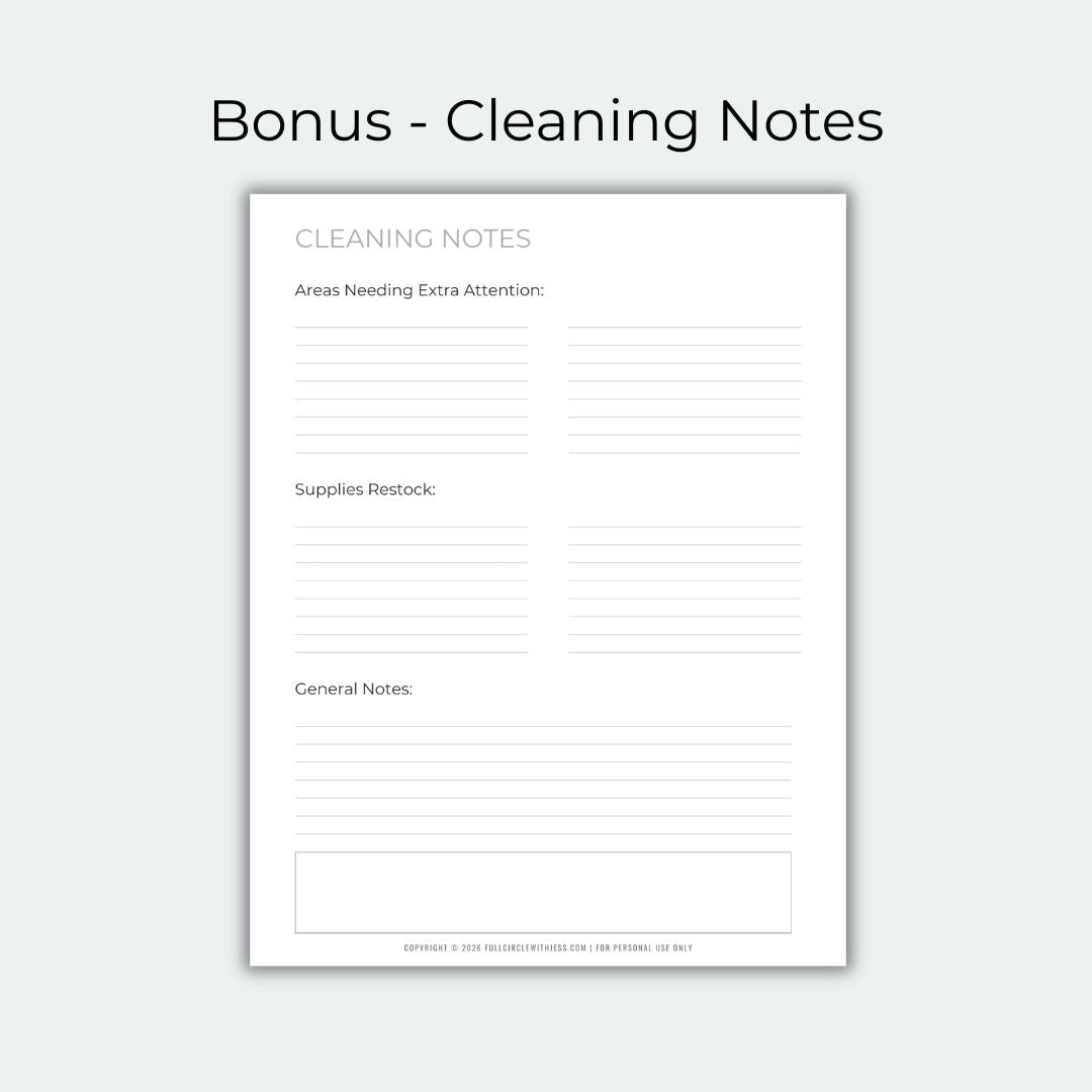 Complete Home Cleaning System • Daily + Weekly + Deep Clean Rotation System