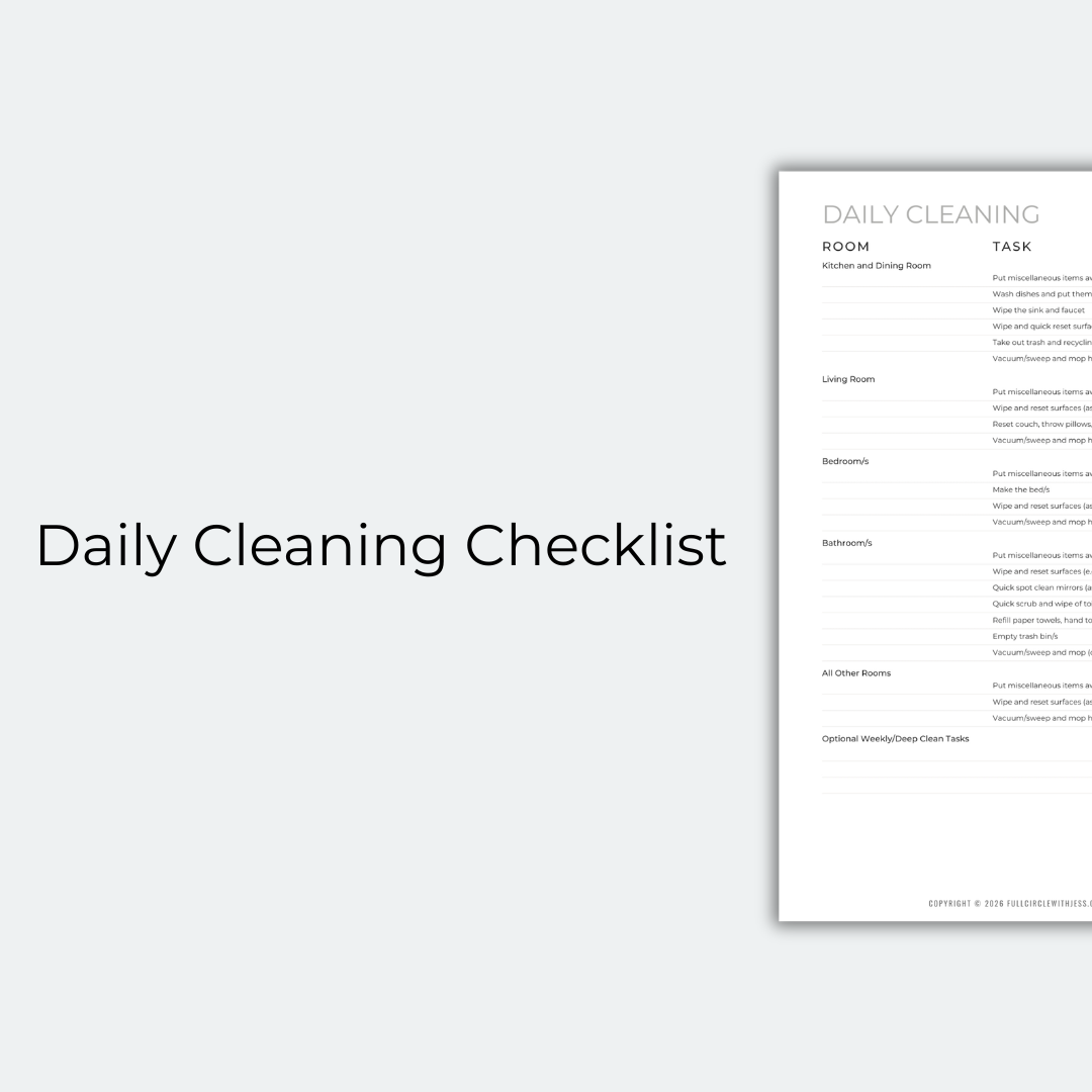Complete Home Cleaning System • Daily + Weekly + Deep Clean Rotation System