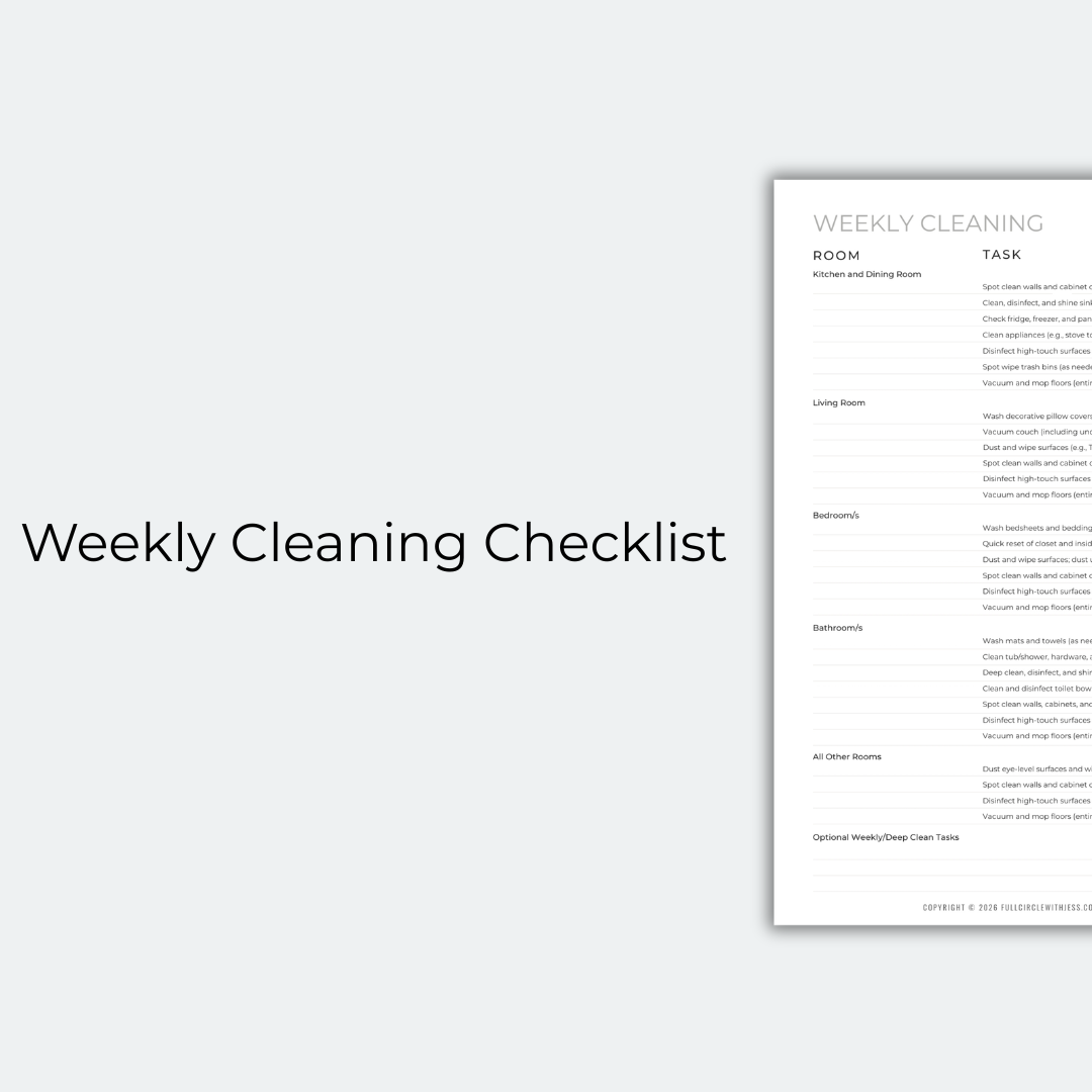 Complete Home Cleaning System • Daily + Weekly + Deep Clean Rotation System