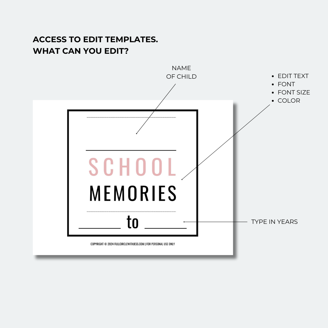 Memory Bin Printables