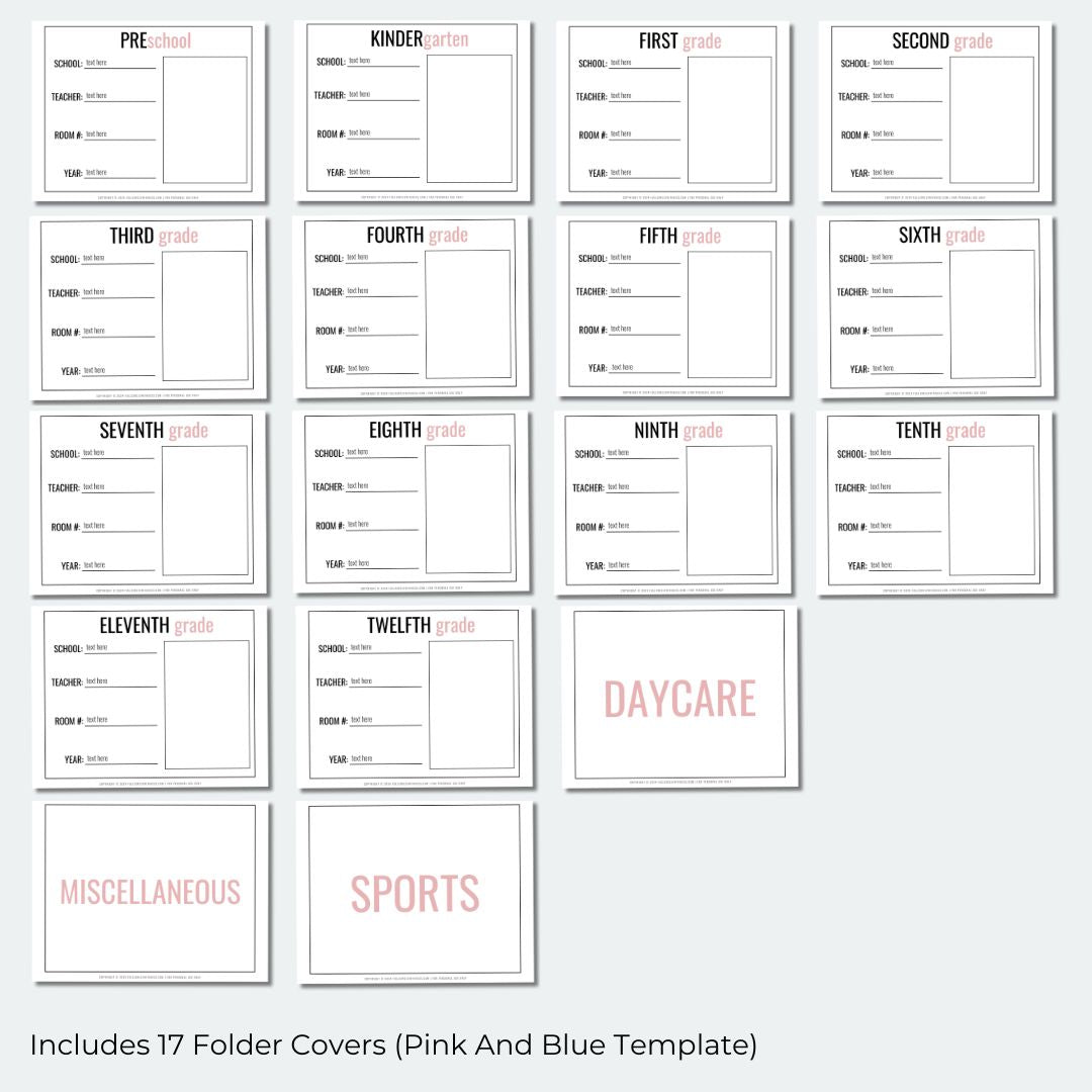 School Memory Bin Label System (Editable Template)