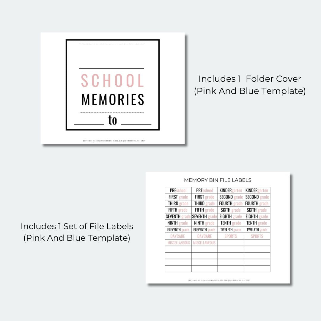 School Memory Bin Label System (Editable Template)