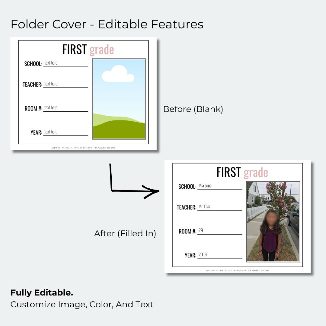 School Memory Bin Label System (Editable Template)